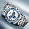 LIGE Men's Quartz Watch Luxury Stainless Steel Man Watch Fashion Moon Phase Luminous Business Chronograph  Watches for Men+Box