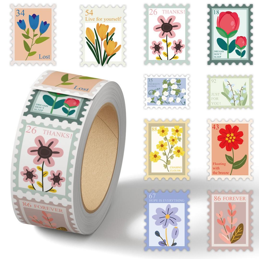 Waterproof Vinyl Stickers Cartoon Flowers Stickers For Scrapbook Water Cup Envelope