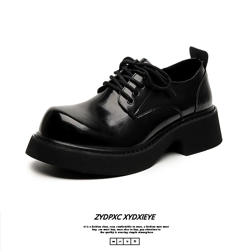 Spring new British style trend casual small leather shoes men's retro big head leather shoes platform heightening shoes 3209-E