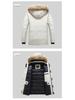 Men's Mid-Length Cotton Jacket with Fur Collar - Warm, Hooded, Windproof, Fashionable Outerwear