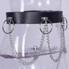 Gothic Waist Chain Alloy and PU Leather Body Chains with Rounded Circle Decor Body Straps Accessories for Women and Girl