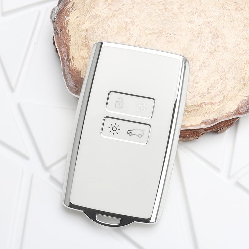TPU Autoschlüsselhülle Abdeckung Für Renault Koleos Kadjar Megane Talisman Captur Espace Clio Scenic Keyless Schutzhülle Zubehör white