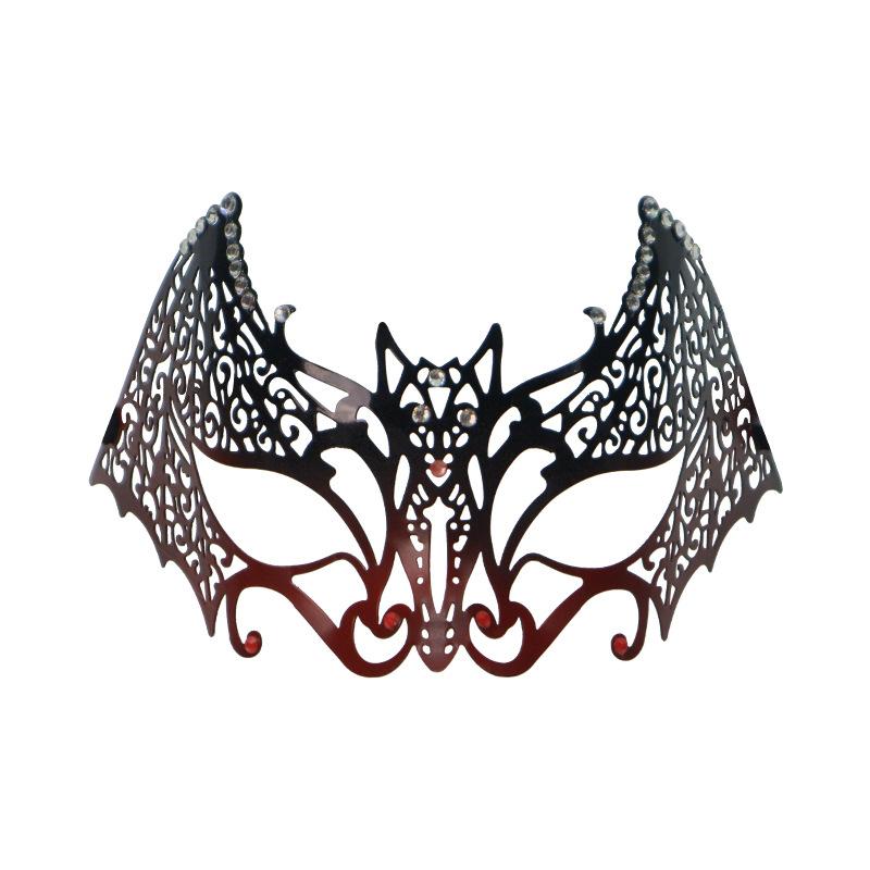 Carnival Masquerade Ball Diamond Encrusted Iron Half Face Bat Mask Halloween Party Sexy Iron Eye Mask