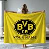 1PC Borussia Custom Name Patterned Flannel Blanket Suitable For All Seasons for Home Decor Warmth and Comfort Gifts Holiday Present