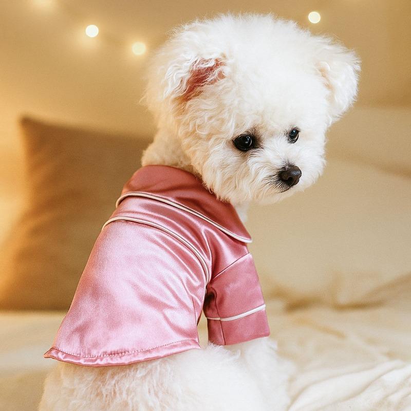 Silk pet pajamas are comfortable and skin-friendly, universal home clothing for cats and dogs XS