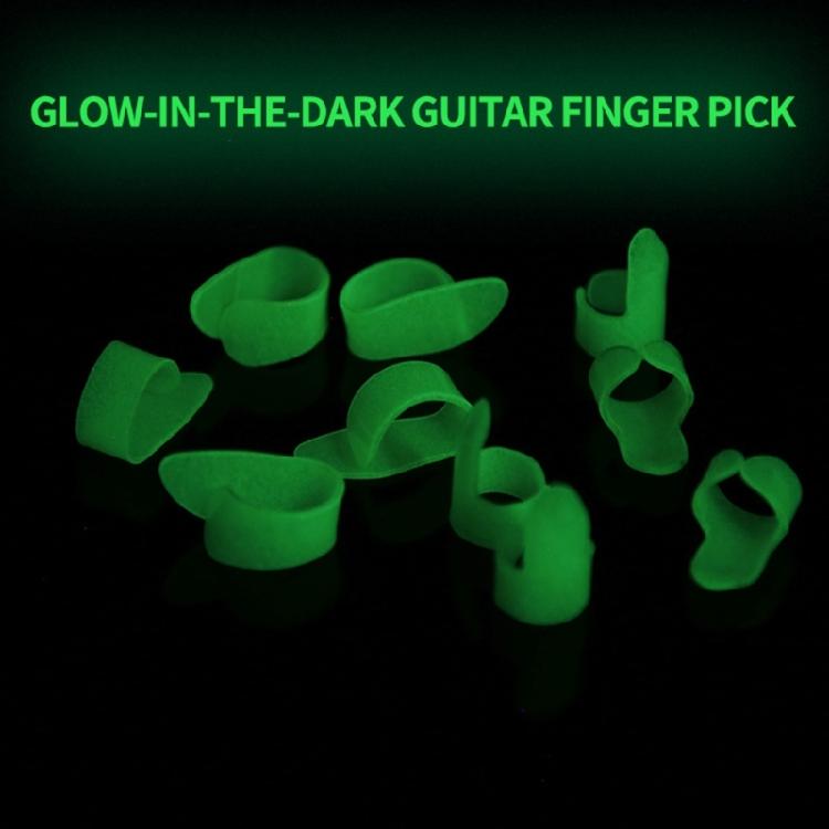 Comfortable Fit Thumb or Finger Glow Picks Ergonomic Shape Design Glowing Guitar Ukulele Picks Reduced Hand Fatigues