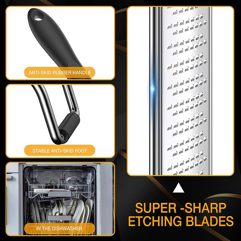 Zitronenschaber und Käsereibe – Edelstahl – Küchenwerkzeug, Muskatnuss, Schokolade, Gemüse, Obst, Spülmaschine