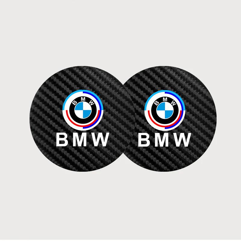 For BMW M 50th Anniversary 3 5 7 series E83 F16 E70 X1 X2 X3 X5 X6 Car Carbon Fibre Water Cup Pad Holder Anti-slip Coasters Mat jbvr38