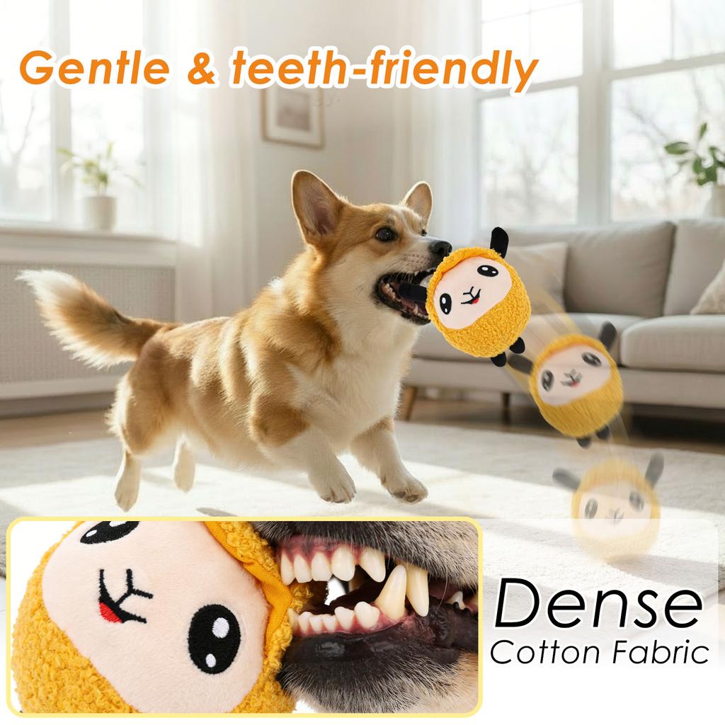 Interactive Dog Toy Ball Moving Jumping Squeaky with Plush Cover USB Rechargeable for Puppy to Large dog Chew Pet Plush Toy