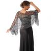 Ethnic Glitter Sequin Hollow Out Scarf, Multi-functional Shawl & Headscarf for Women Evening Party