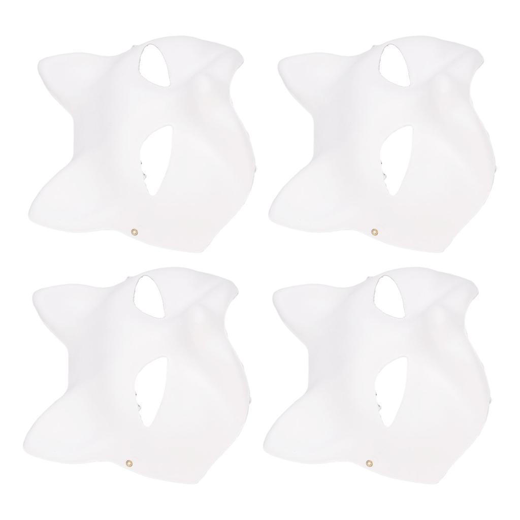 10 STÜCKE Katze Therian Gesichtsmaske Papier DIY Handbemalt Blanko Tier Katze Halbgesichtsmaske mit Fell und