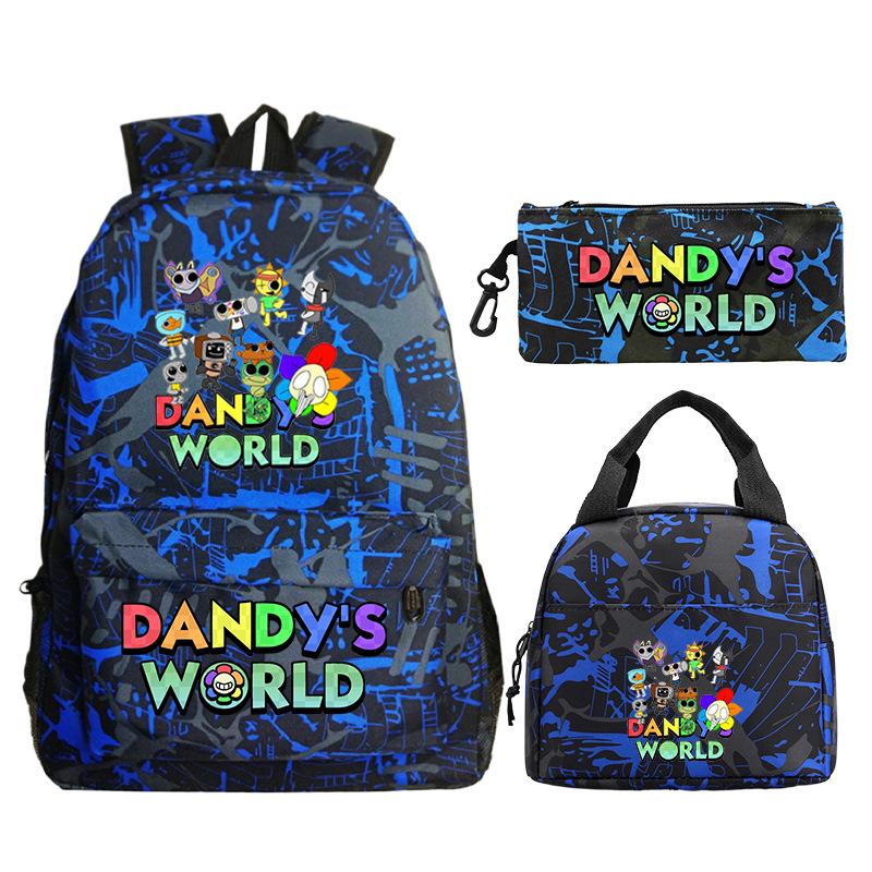 Dandy's World Game Merchandise Printed Children's School Bag Set Teen Backpack Three-piece Set