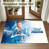 Crystal Velvet Square Rug Custom NameErling Haaland Pattern Non Slip Home Floor Decor Rug