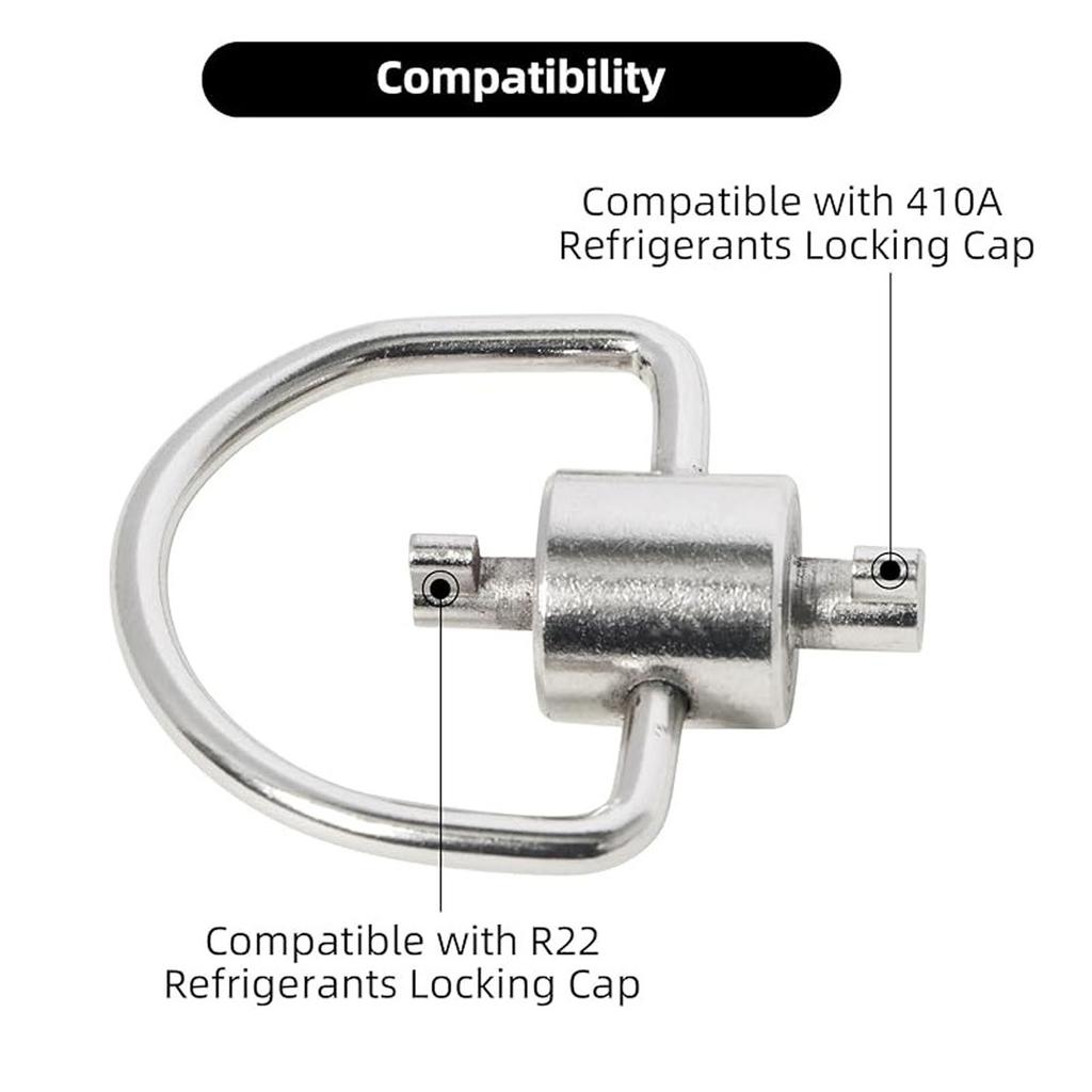 2PCS Refrigerant Locking Cap Key Stainless Steel HVAC Key Tool Locking Key for 410A and R22 HVAC Refrigerant
