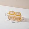 Condiment Jar Container with Holder Integrated Design Multifunction Spice Lids Spoon and for