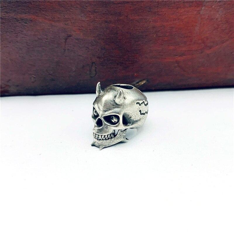 Pure Copper Devil Skeleton Knife Bead Lanyard Pendant Vintage Brass DIY Bracelet Keychain Accessories Umbrella Rope Bead Hanging