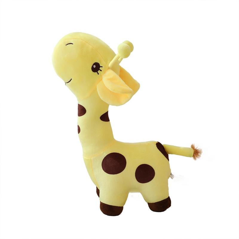 Cute Standing Giraffe Stuffed Doll Colorful Happy Cartoon Plush Toy Appeasing Animal Xmas Gift