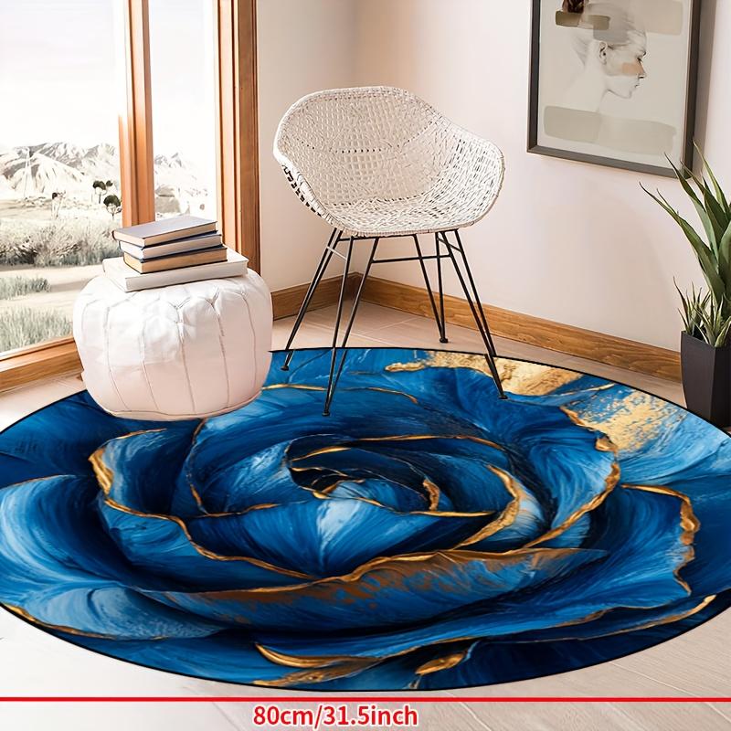 1Pcs Modern Minimalist Round Carpet Soft Non-Slip Decorative Doormat 2D Print Washable Area Rug for Entryway Home Office Yard