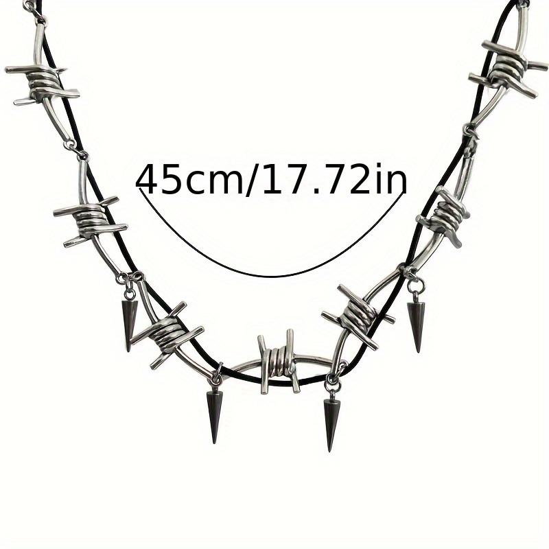 Vintage Gothic Metallic Spiked Choker Necklace Willow  Adjustable  Men and Women, All-Season Daily and Party Occasions, Hip-Hop