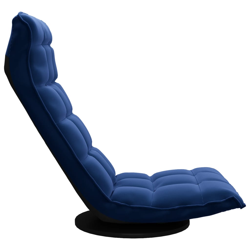 Floor Chair Swivel Blue Velvet