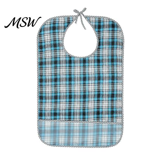 Adaptive Clothing for Seniors Double-sided Waterproof Adult Bib, with Adjustable Neck Strap, Wide Reusable Bibs Eating Crumb Catcher Large Washable
