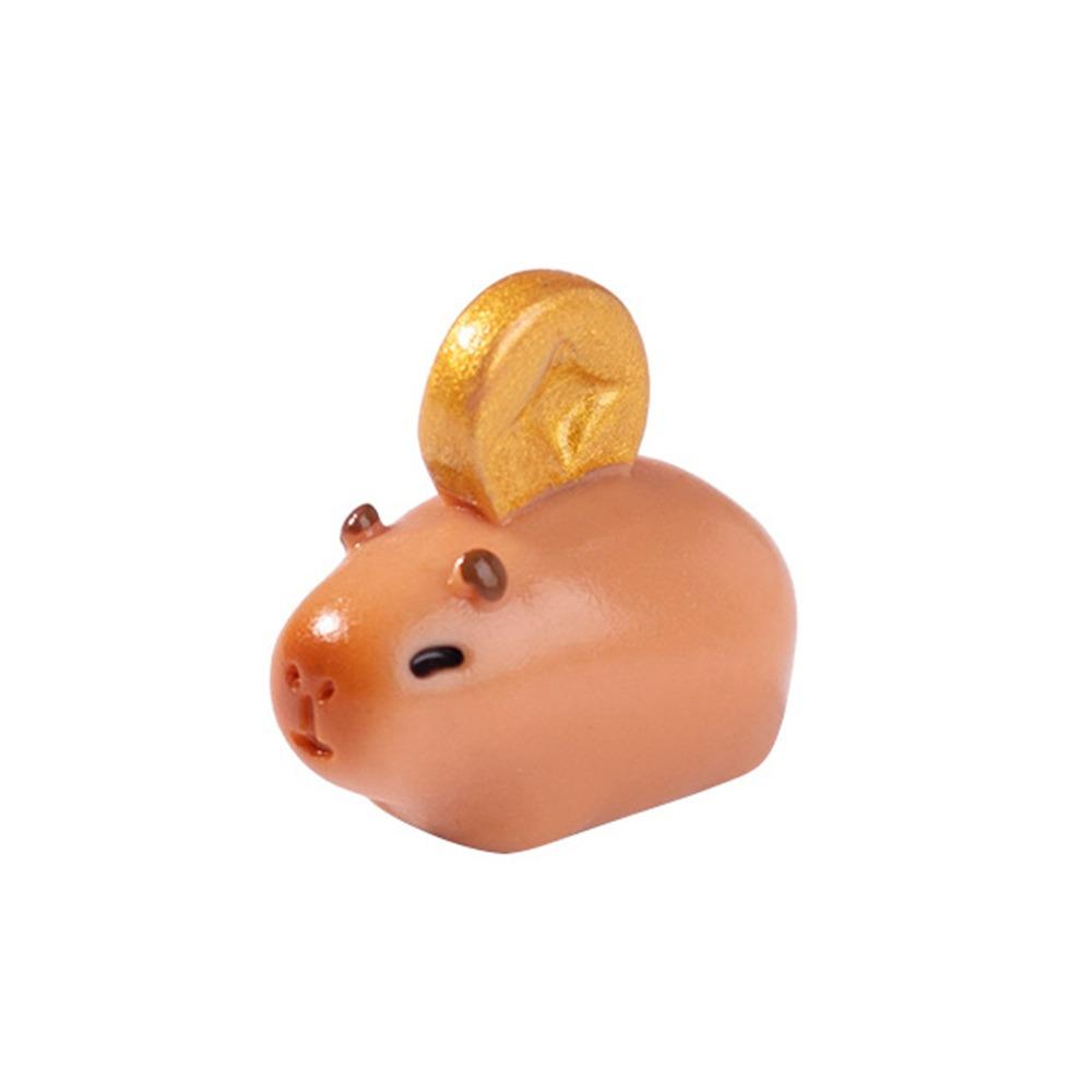 Chinese New Year Cartoon Capybara Figurines Resin Getting Rich Lucky Charm Cute Car Ornament  Gift