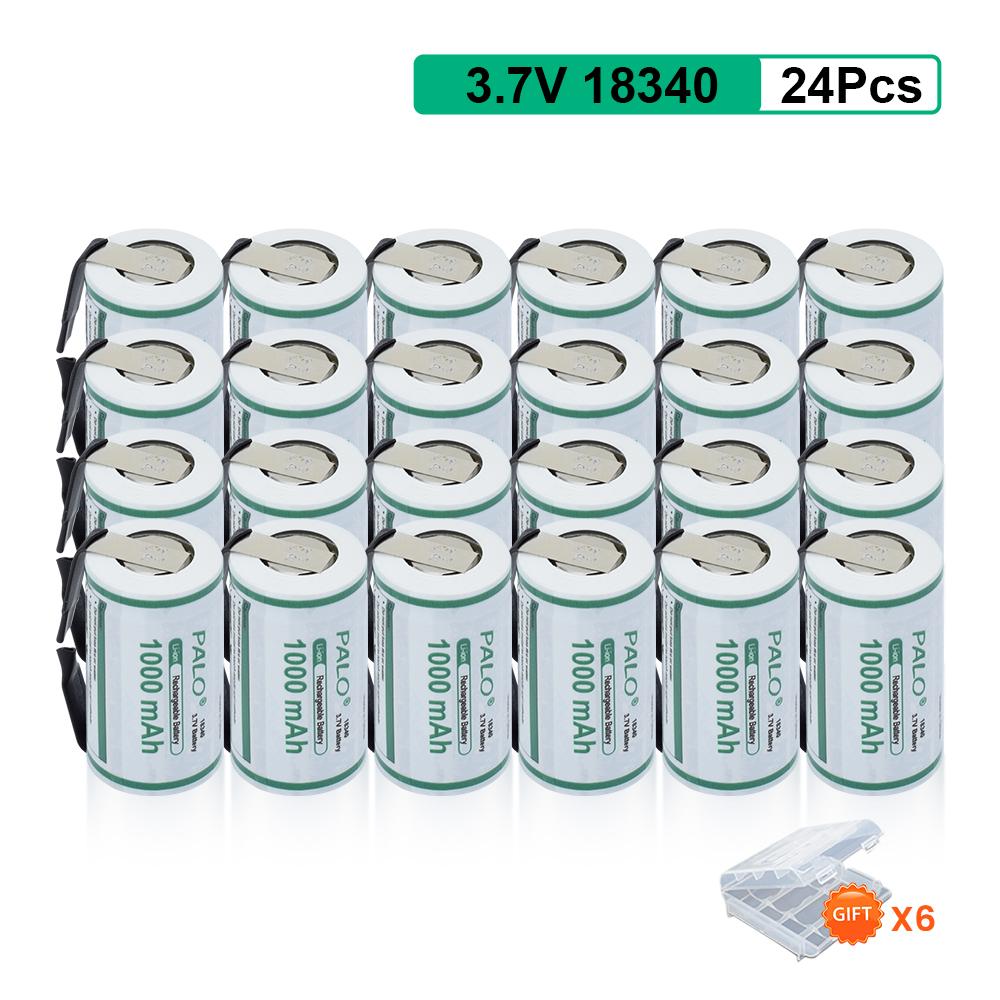 PALO 18350 Lithium Battery 3.7V Rechargeable Li-ion 18350 Cells With Nickel Sheet for Electric Flashlight Toothbrush