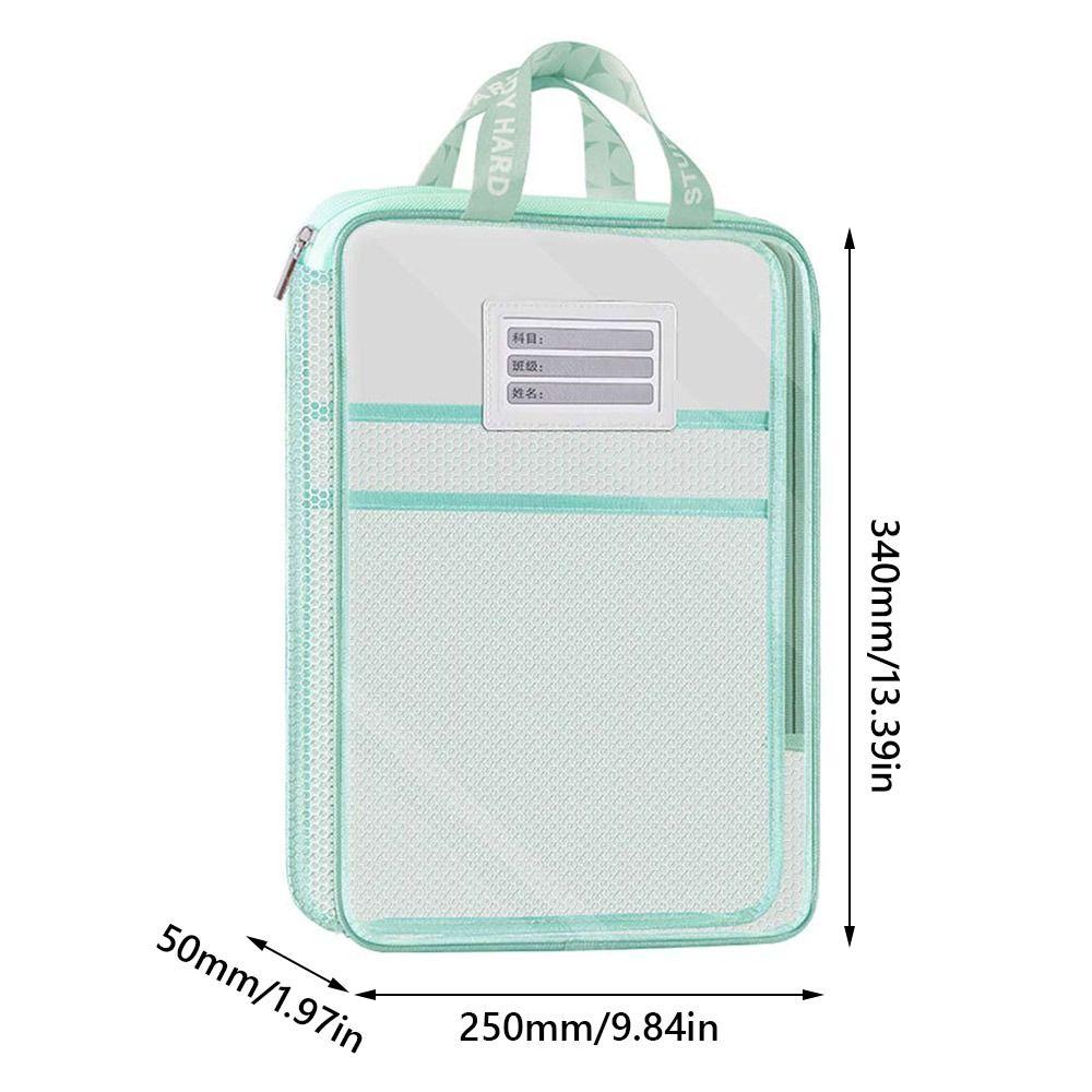 Portable Mesh A4 File Folder Waterproof L-shape Large Opening File Bag Dopamine Color Large Capacity File Organizer Students