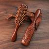 Narrow air cushion comb Massage comb head sandalwood solid wood comb Portable hair brush Household