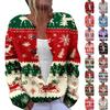LLL-YK01 Christmas Crew Neck Cardigan Sweater 3D Printing