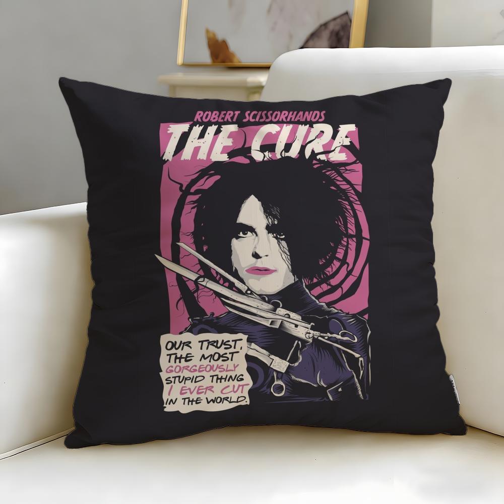 classic band The Cure Cushion Cover Soft  EasyWash Pillow Case  Versatile for Couch Bed Travel and Office