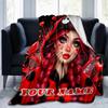 1PC Custom Name Ladybug Love Artwork flannel blanket versatile,all-season throw suitable for the living room,bedroom,camping,travel,and gift