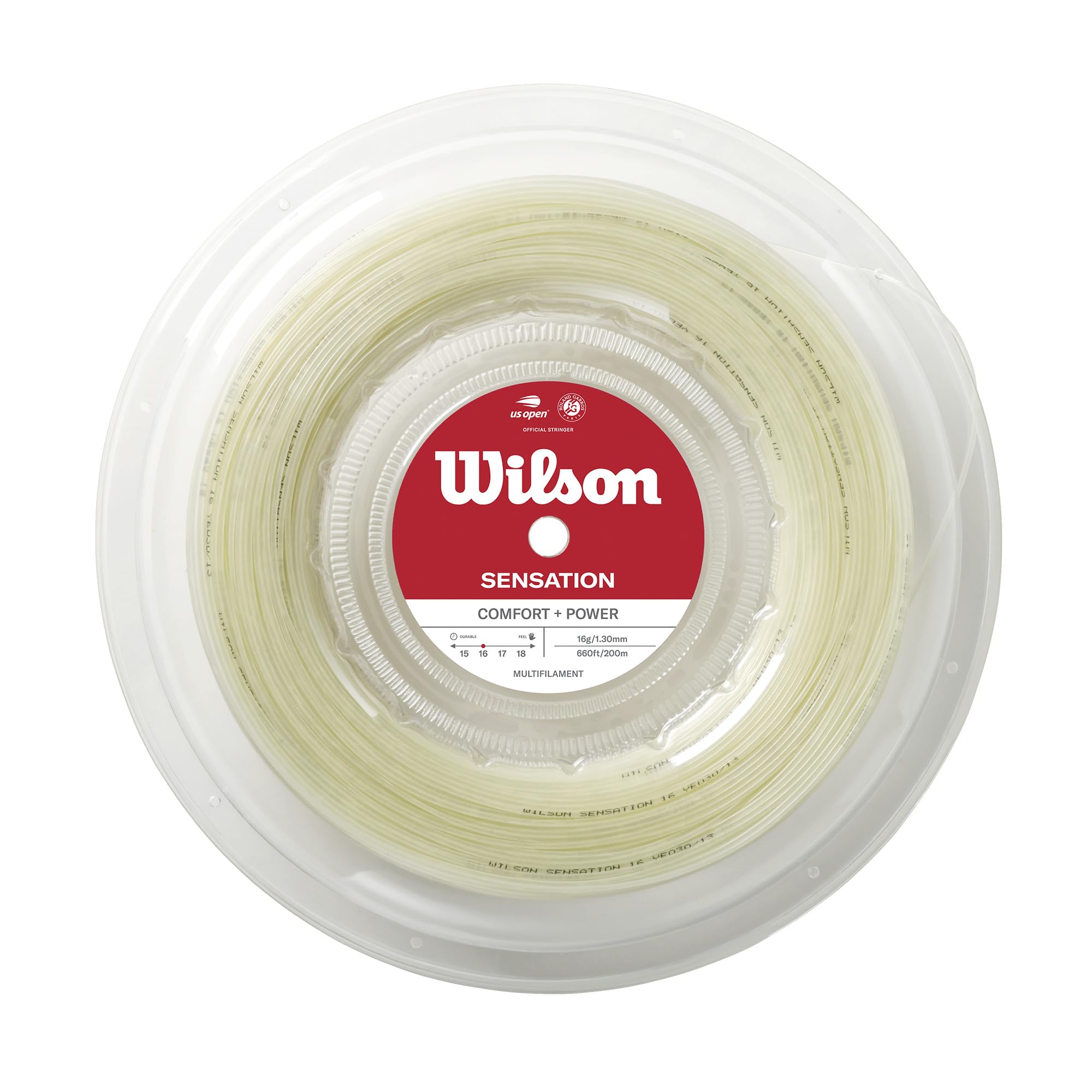 Wilson Tennis String Gut Multi-filament SENSATION 16 200M REEL Natural 200m (reel)