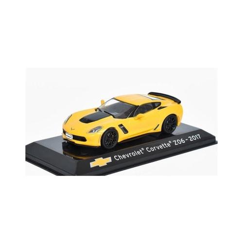 Atlas 1/43 Scale Chevrolet Corvette Z06 2017 (Yellow) Diecast Model Car with Clear Case