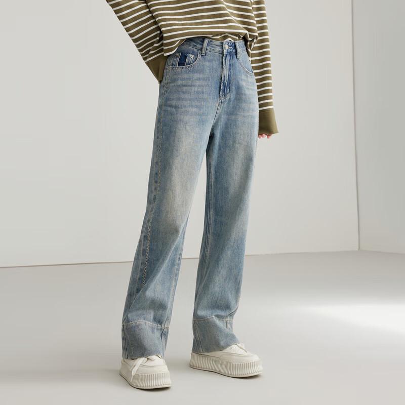 Elva' Island Women's High-Waist Straight Leg Denim Jeans