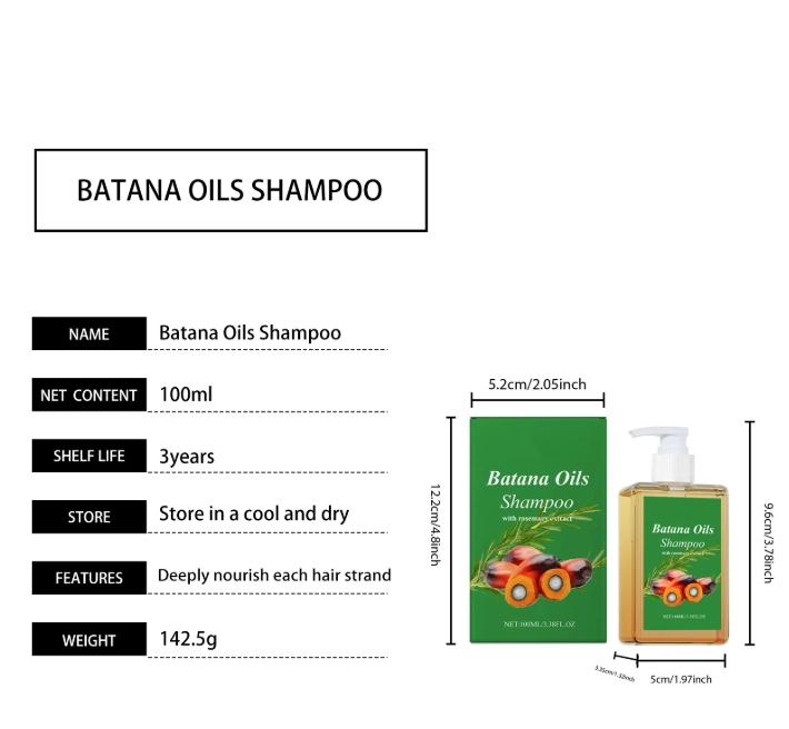 Organic Batana Oil Shampoo, Soothes the Scalp, Deeply Repairs, Nourishes the Hair, Contains Rosemary Extract, Suitable for All Skin Types