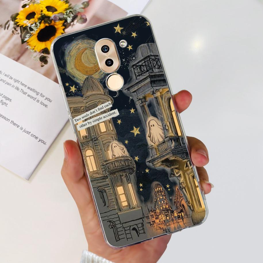 For Honor 6X Case BLN-AL10 BLL-L22 BLN-L21 Cover Fashion Flower Clear Silicone Soft Funda For Huawei Mate 9 Lite GR5 2017 Bumper