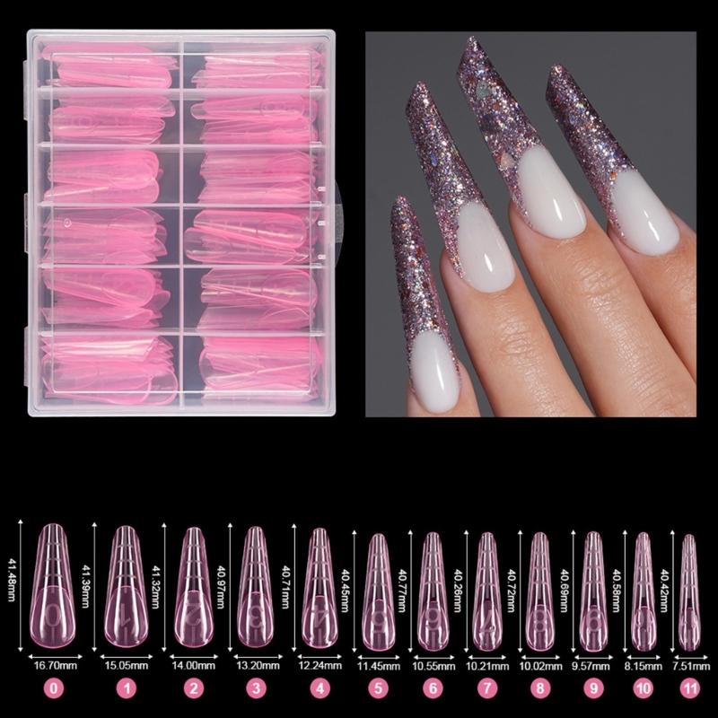 120Pcs Duals Nail Forms,Clear Poly Gels Nail Molds Full Cover Nail Tip Extension Forms for Gel Manicure Nail Art Designs