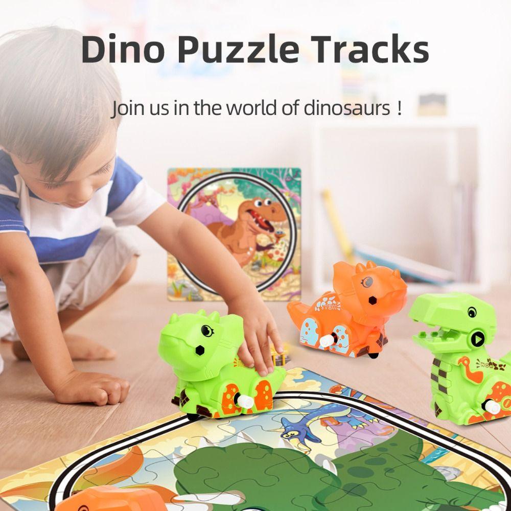 

Jigsaw Toys Children Inertia Car Plastic DIY Rail Assembled Puzzle Birthday Gifts Style A