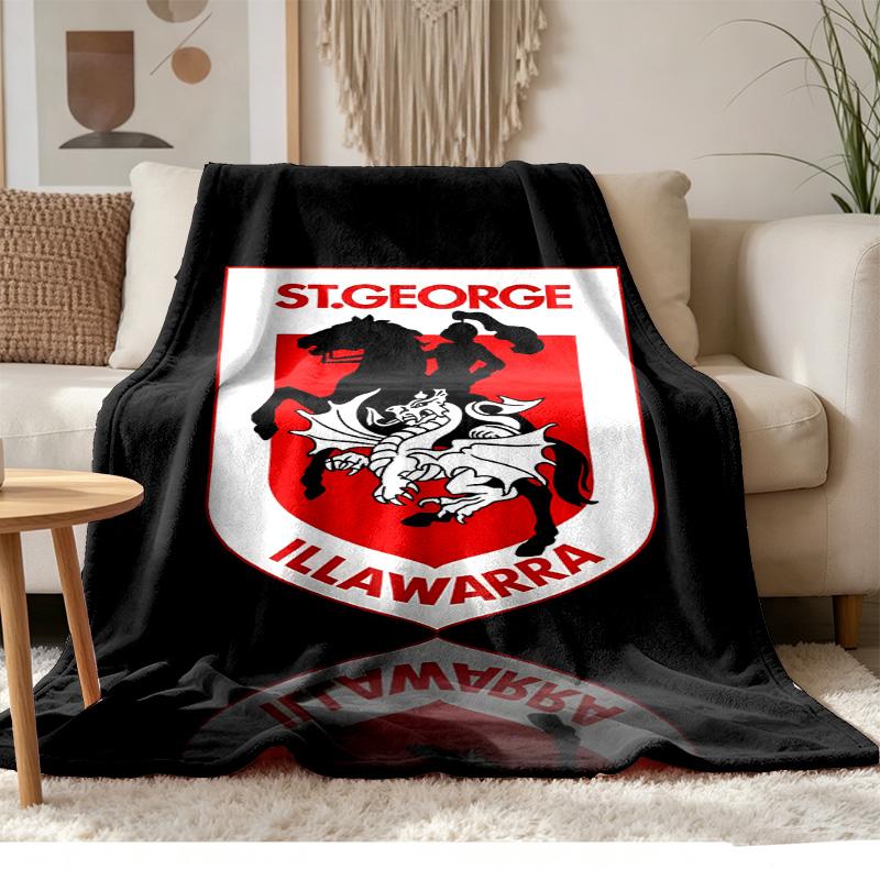 St George Illawarra Dragon Soft and comfortable flannel Suitable for sofas living rooms outdoor camping travel and also makes a great anniversary gif