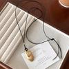 1Pcs Adjustable Long Wax Rope Sweater Chain Korean  Multicolor Enamel Hollow Out Water Drop Pendant Necklaces For Women