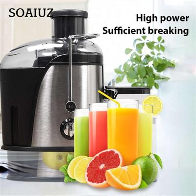 Potente exprimidor eléctrico centrífugo de 3" de boca grande, extractor de jugo de frutas y verduras, licuadora de 2 velocidades con botella