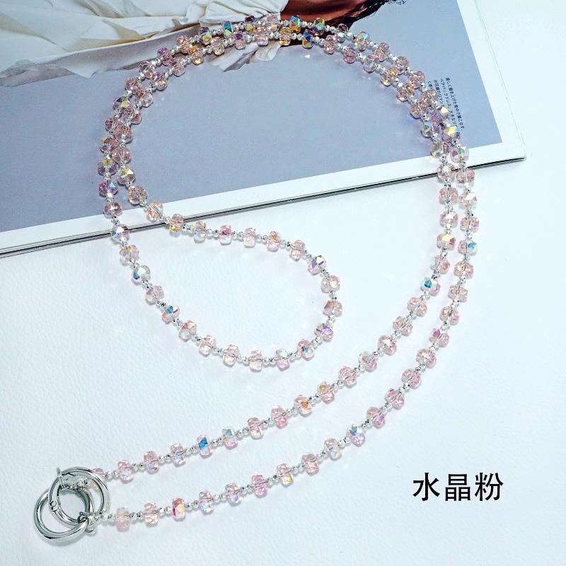 120cm Crystal Beads Crossbody Lanyard Long Cord Necklace Chain Glitter Strap Anti-lost Universal Hanging CellPhone Cover Case