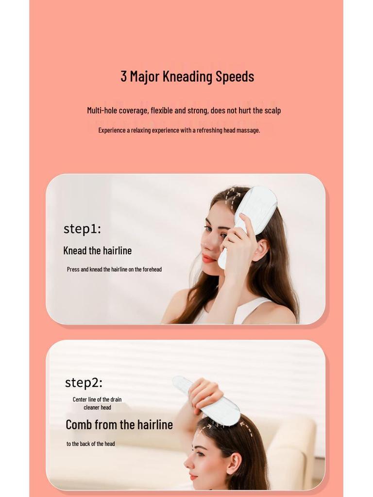 Scalp Massaging Comb with Negative Ion & LED Light Therapy for Hair Growth