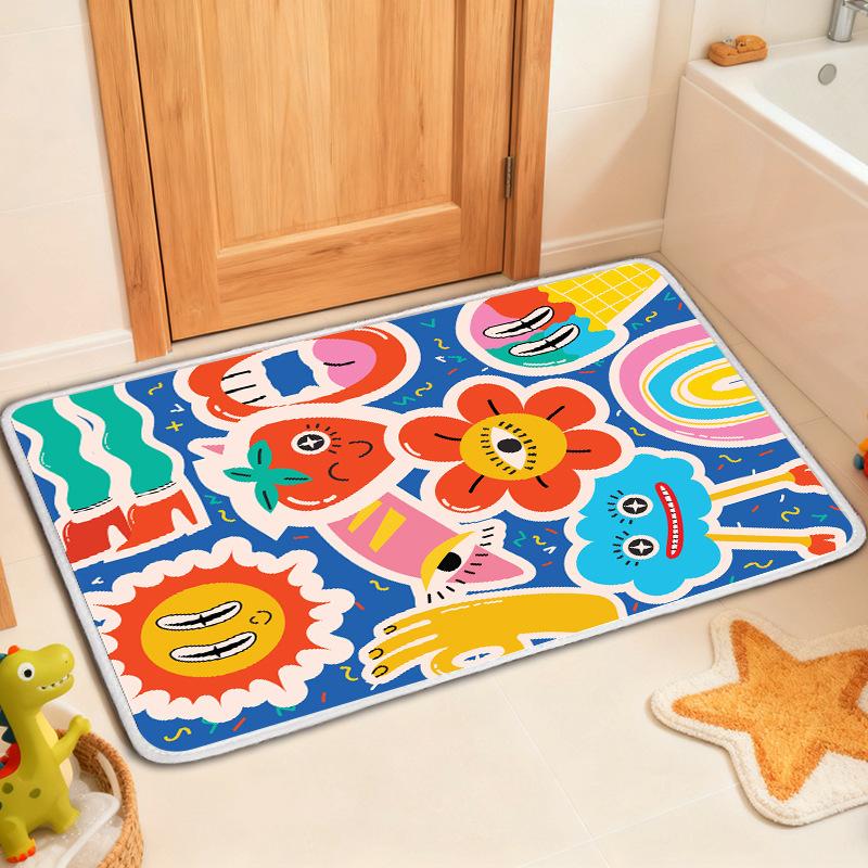 Entrance Door Mat Bathroom Carpet Anti Slip and Absorbent Floor Mat Household Foot Mat Door Anti Slip Mat