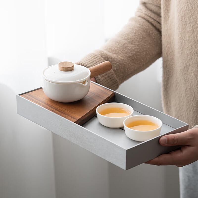 Sushic Mutton-fat Jade Ceramic Travel Tea Set