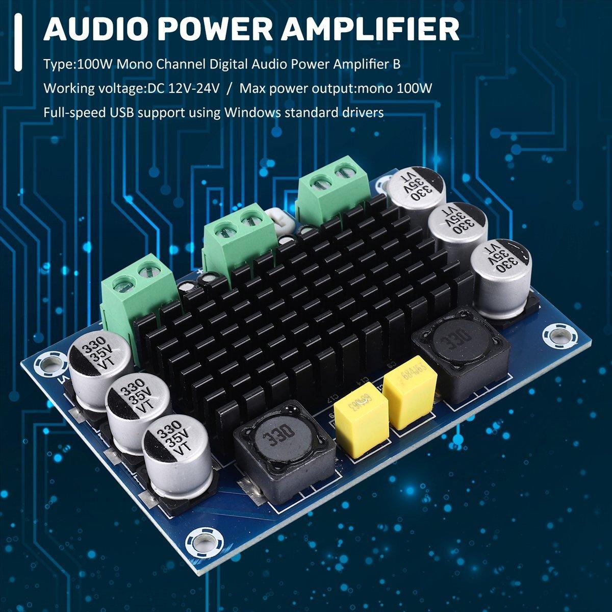 

DC 12V-24V TPA3116 D2 100W Mono Channel Digital Audio Power Amplifier Board car China Mainland