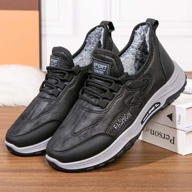 Autumn and Winter Men's Cotton Shoes Extra Thick Velvet Breathable Warm Non-slip Snow Boots Work Cotton Shoes Dad Shoes Winter Men's Shoes