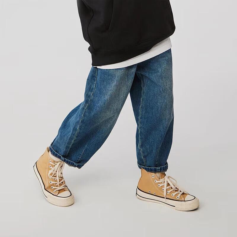 LeeKids Loose Elastic Waist Retro Denim Long Pants 130