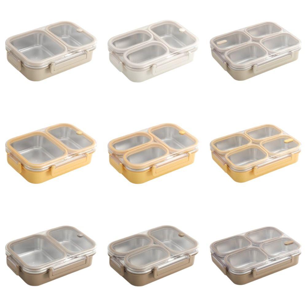 Stainless Steel Lunch Box Divided Food Storage Box Portable Bento Box  Student/Woker